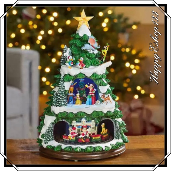 Disney Animated Christmas Tree w/ Music & Rotating Trays Hand Crafted & Painted - Picture 17 of 17